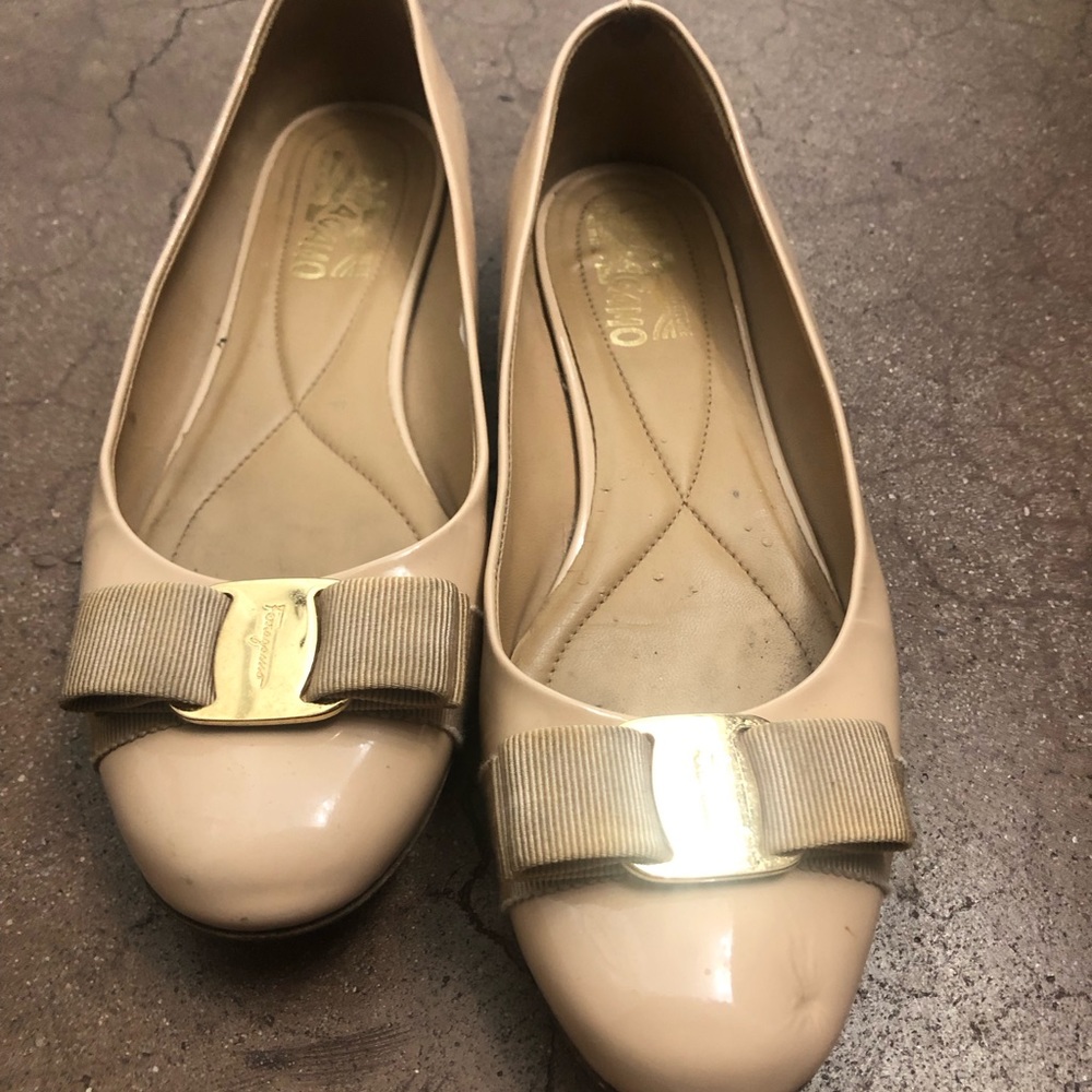 Salvatore Ferragamo Patent Leather Varina Ballet Flat Size 7